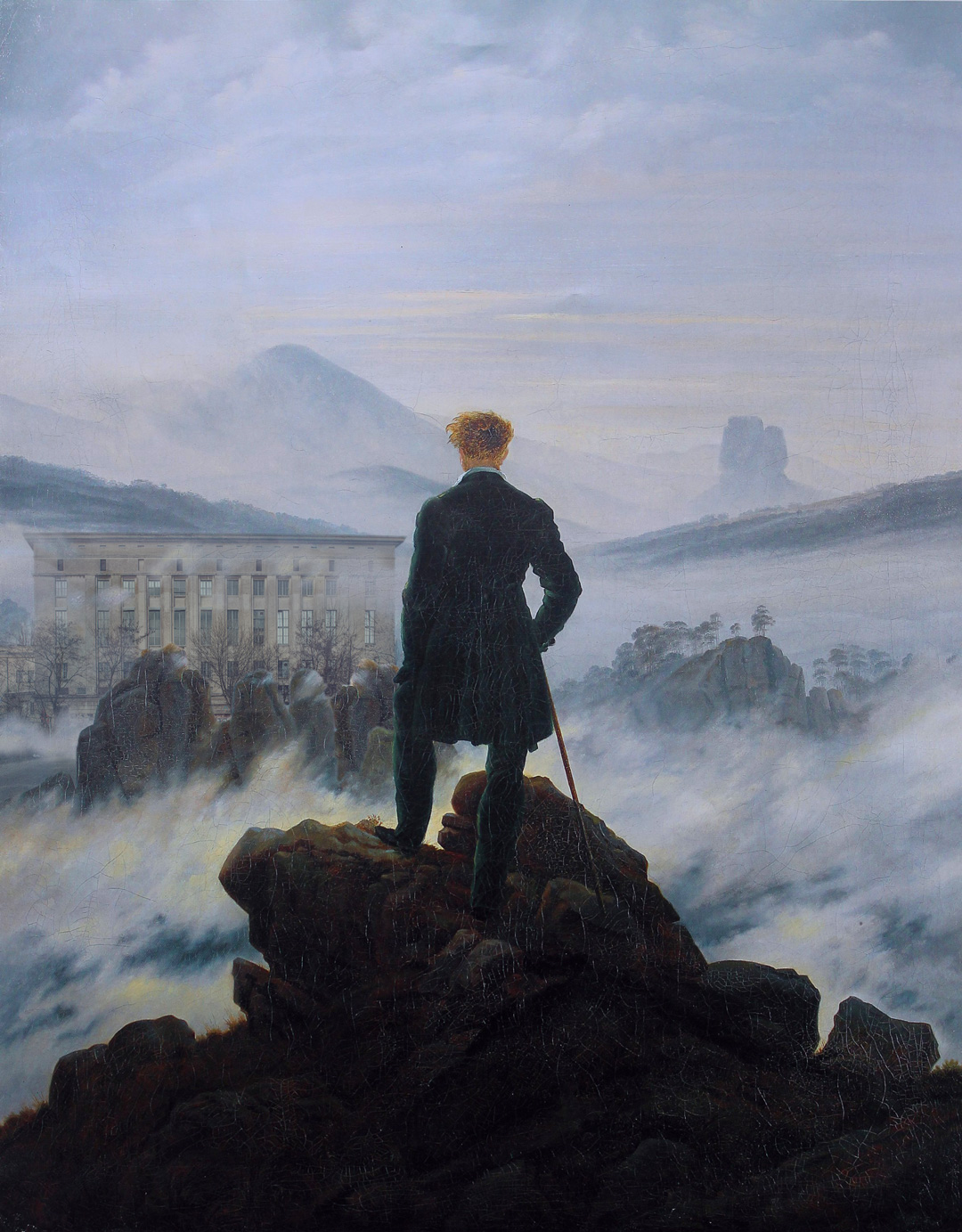 the wanderer looking at berghain